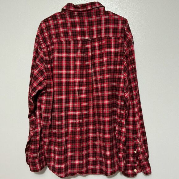 Chaps Red Plaid Casual Button Down Shirt - Picture 3 of 6